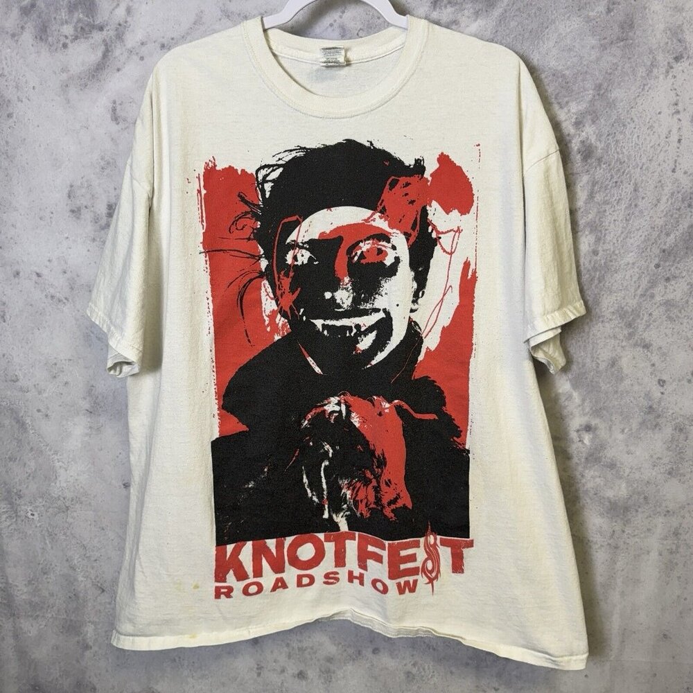 Knotfest Roadshow 2019 Tour T Shirt Mens 2XL White Short Sleeve Metal Rock